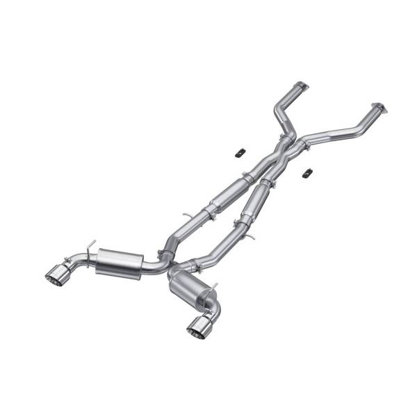 MBRP - 2017-2022 Infiniti Q60 3.0L 3 Inch Cat-Back Dual Split Rear Exit Tour Version T304 Stainless Steel MBRP