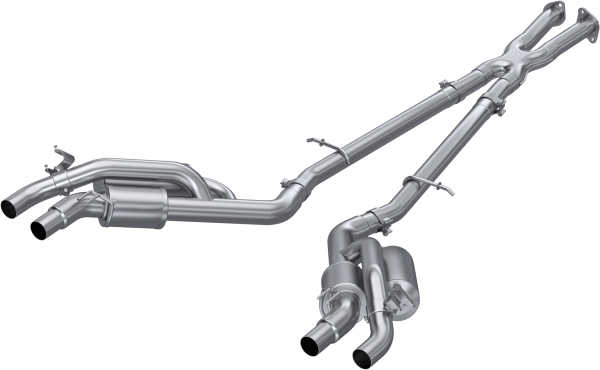 MBRP - 2022-2023 Kia Stinger 3.3L AWD/RWD 2.5 Inch Cat-Back Dual Split Rear Quad Outlet T304 Stainless Steel Active Exhaust MBRP