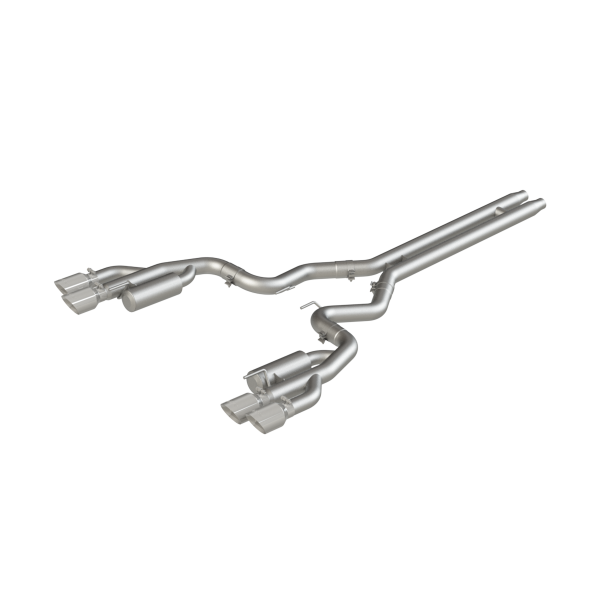 MBRP - 3 Inch Cat Back Exhaust System For 18-23 Ford Mustang GT 5.0L With Quad 4 Inch Dual Wall Tips Race Version Aluminized Steel MBRP