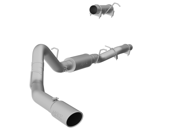 MBRP - 4 Inch Cat Back Exhaust System Single Side T409 Stainless Steel For 06-07 Silverado/Sierra 2500/3500 Duramax MBRP