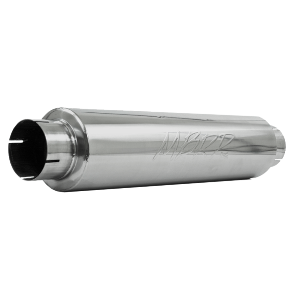 MBRP - 4 Inch Inlet/Outlet Quiet Tone Exhaust Muffler 24 Inch Body 6 Inch Diameter 30 Inch Overall T304 Stainless Steel MBRP