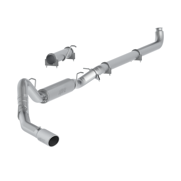 MBRP - 4 Inch Single Side Exhaust Pipe Aluminized Steel For 01-07 Silverado/Sierra 2500/3500 Duramax Extended/Crew Cab MBRP