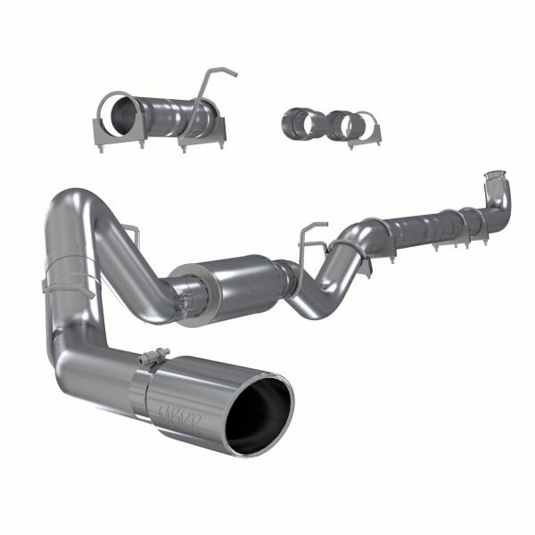 MBRP - 4 Inch Single Side Exhaust Pipe T409 Stainless Steel For 01-07 Silverado/Sierra 2500/3500 Duramax Extended/Crew Cab MBRP