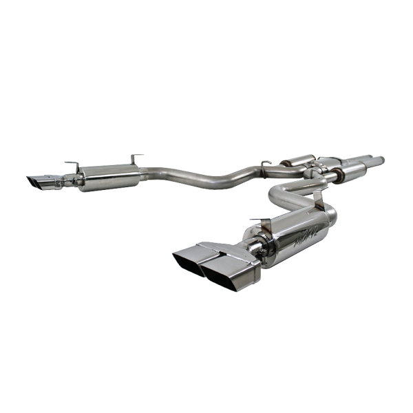 MBRP - Cat Back Exhaust System Dual Split Rear T304 Stainless Steel Street Version For 08-14 Dodge Challenger SRT8, 6.1L Hemi MBRP