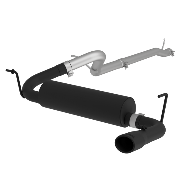 MBRP - Cat Back Exhaust System Single Rear Exit Black For 12-18 Jeep Wrangler/Rubicon JK 3.6L 2/4 Door MBRP