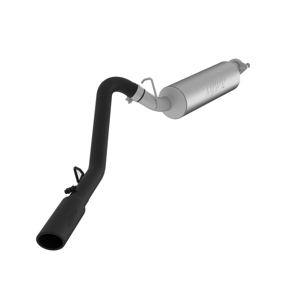 MBRP - Cat Back Exhaust System Single Side Black Aluminized Steel For 00-06 Jeep Wrangler TJ Inline-4 2.5L, Inline-6 4.0L MBRP