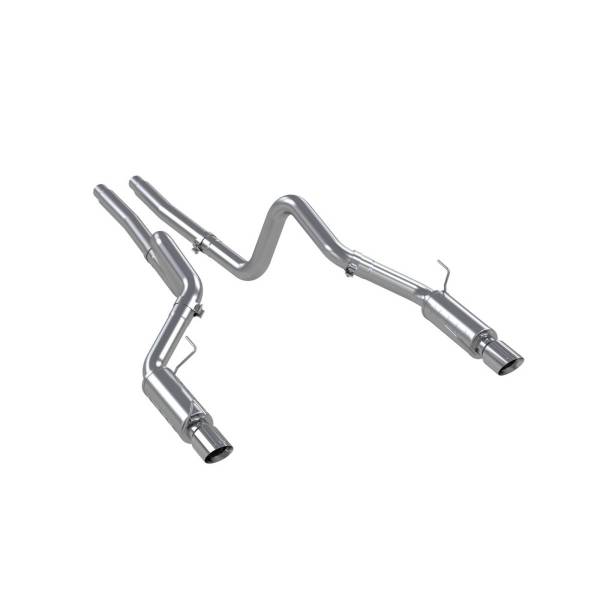 MBRP - Dual Mufflers Cat Back Exhaust System Dual Split Rear Street Version 4 Inch Tips For 05-09 Ford Mustang GT 4.6L 07-10 Ford Shelby GT500 MBRP