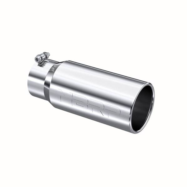 MBRP - Exhaust Tail Pipe Tip 5 Inch O.D. Rolled Straight 4 Inch Inlet 12 Inch Length T304 Stainless Steel MBRP