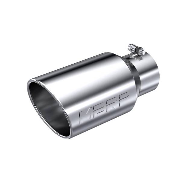 MBRP - Exhaust Tail Pipe Tip 6 Inch O.D. Angled Rolled End 4 Inch Inlet 12 Inch Length T304 Stainless Steel MBRP