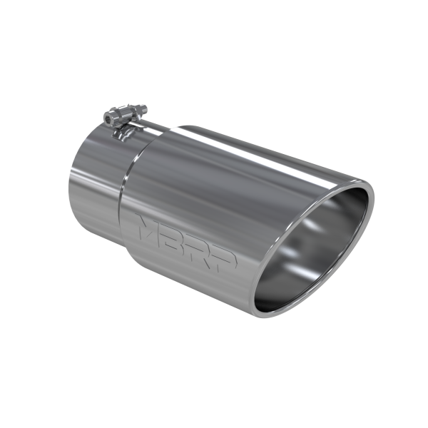 MBRP - Exhaust Tail Pipe Tip 6 Inch O.D. Angled Rolled End 5 Inch Inlet 12 Inch Length T304 Stainless Steel MBRP