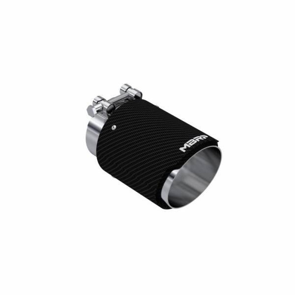 MBRP - Exhaust Tip 3 Inch ID 4 Inch OD Out 6.13 Inch Length Angle Cut Dual Wall Carbon Fiber and Stainless Steel MBRP