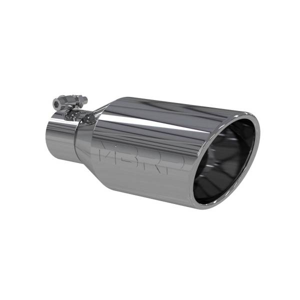 MBRP - Exhaust Tip 4 1/2 Inch O.D. Single Wall Angle Rolled End 2.5 Inch Inlet 11 Inch Length T304 Stainless Steel MBRP