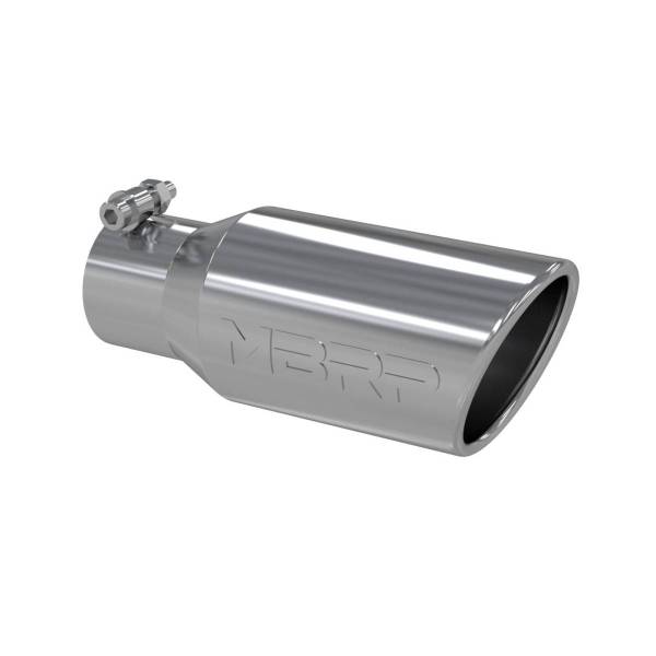 MBRP - Exhaust Tip 4 Inch O.D. Angled Rolled End 2 3/4 Inch Inlet 10 Inch Length T304 Stainless Steel MBRP