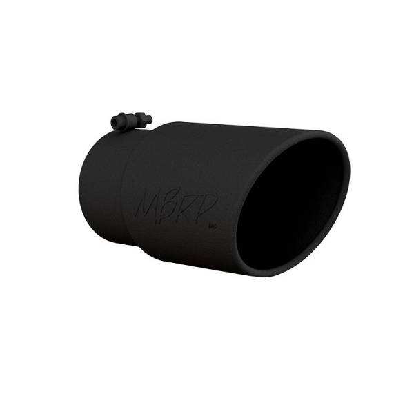 MBRP - Exhaust Tip 6 Inch O.D. Angled Rolled End 5 Inch Inlet 12 Inch Length Black Coated MBRP