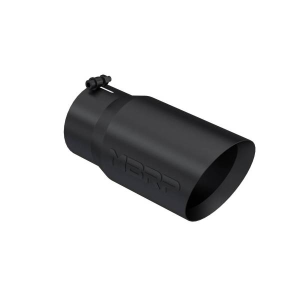 MBRP - Exhaust Tip 6 Inch O.D. Dual Wall Angled 5 Inch Inlet 12 Inch Length-Black Finish MBRP