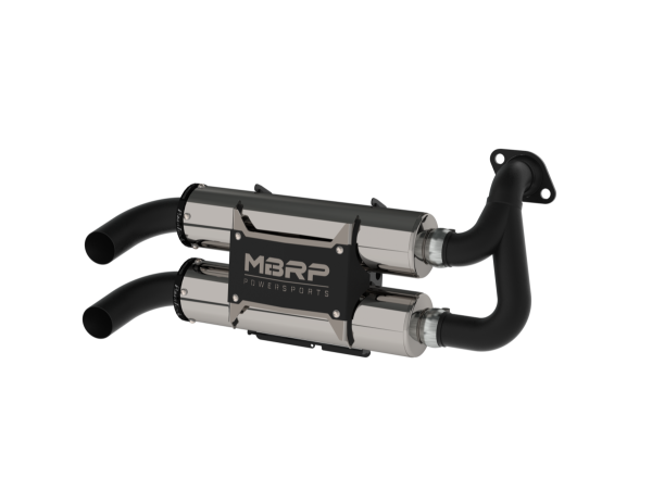 MBRP - Stacked Dual Slip On Exhaust Pipe For 16-23 Polaris RZR S 1000 General 1000 Performance Series MBRP