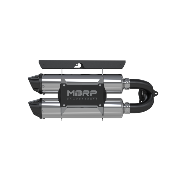 MBRP - Stacked Dual Slip On Exhaust Pipe Performance Series For 16-21 Polaris RZR XP Turbo /Turbo S MBRP