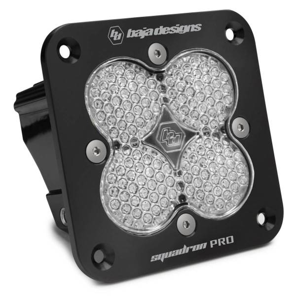 Baja Designs - Flush Mount LED Light Pod Black Clear Lens Work/Scene Pattern Squadron Pro Baja Designs