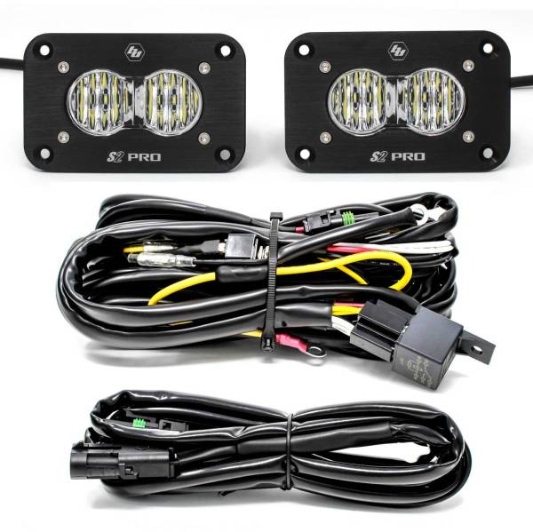 Baja Designs - Flush Mount LED Light Pod Kit Wide Cornering Pair S2 Pro Baja Designs