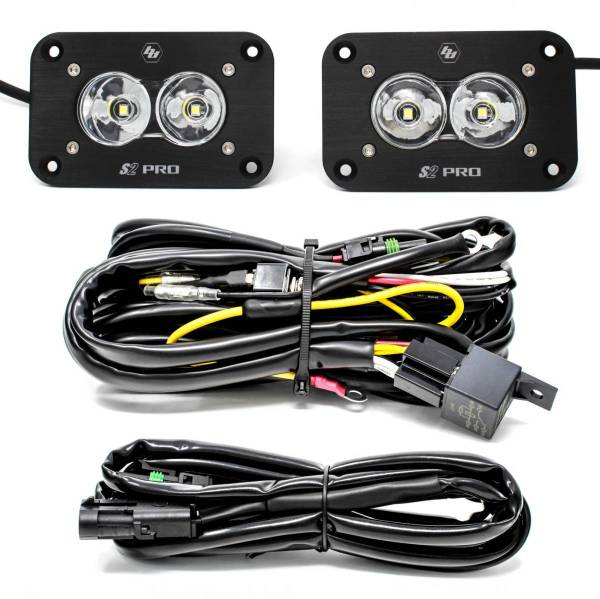 Baja Designs - Flush Mount LED Light Pod Kit Work/Scene Pattern Pair S2 Pro Baja Designs