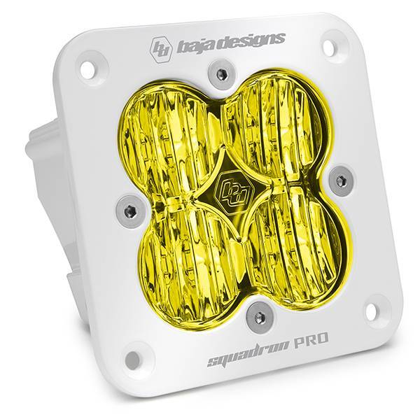 Baja Designs - Flush Mount LED Light Pod White Amber Lens Wide Cornering Pattern Squadron Pro Baja Designs