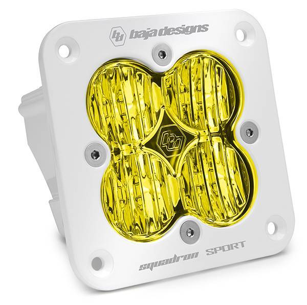 Baja Designs - Flush Mount LED Light Pod White Amber Lens Wide Cornering Pattern Squadron Sport Baja Designs