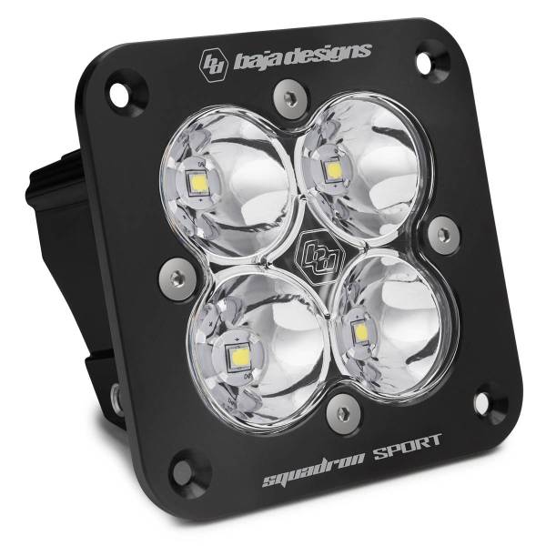 Baja Designs - Flush Mount LED Spot Clear Black Squadron Sport Baja Designs