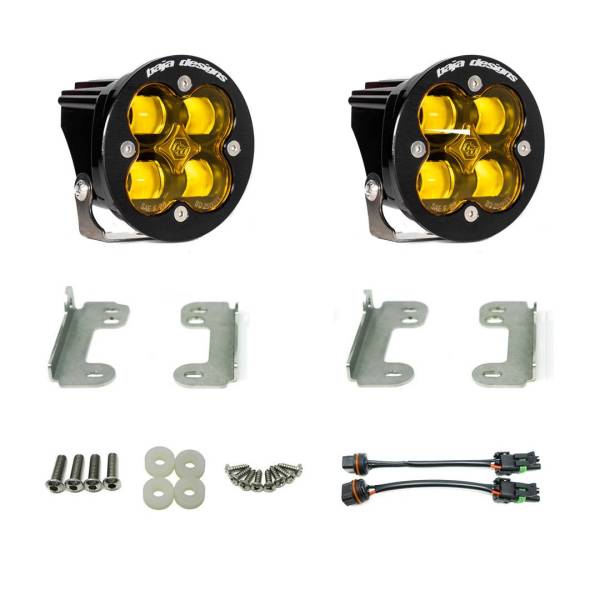 Baja Designs - Jeep Fog Lights Squadron-R SAE Amber LED 07-18 Wrangler JK Fog Pocket Kit Baja Design