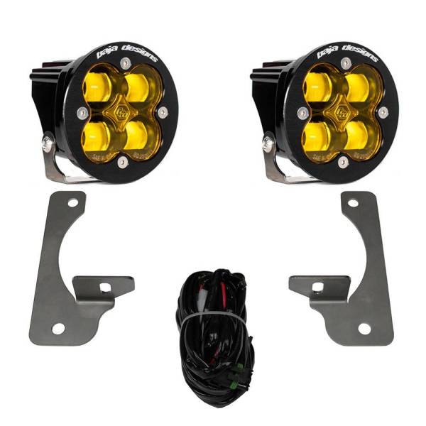 Baja Designs - Jeep JK Squadron-R SAE Fog Pocket Light Kit Premium Bumper (Amber)-Jeep 2007-09 Wrangler JK Baja Designs