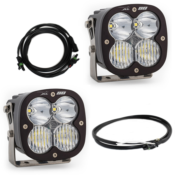 Baja Designs - Jeep JL/JT Rubicon Steel Bumper LED Light Kit XL 80 w/Upfitter Baja Designs