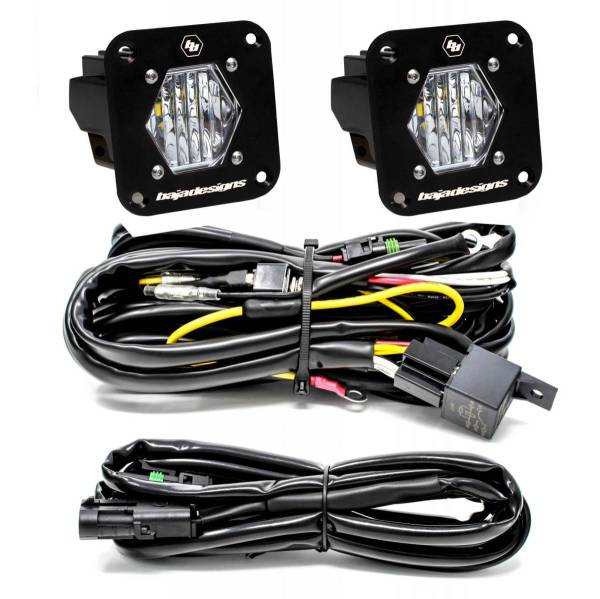 Baja Designs - LED Light Pods S1 Pair Wide Cornering LED Flush Mount Backup Kit Baja Designs