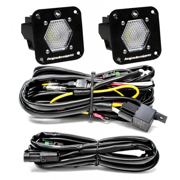 Baja Designs - LED Light Pods S1 Pair Work/Scene LED Flush Mount Backup Kit Baja Designs