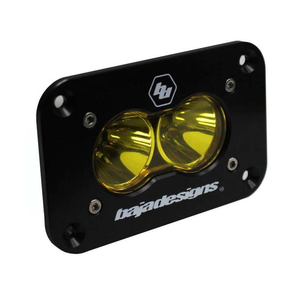 Baja Designs - LED Work Light Amber Lens Spot Pattern Flush Mount Each S2 Sport Baja Designs