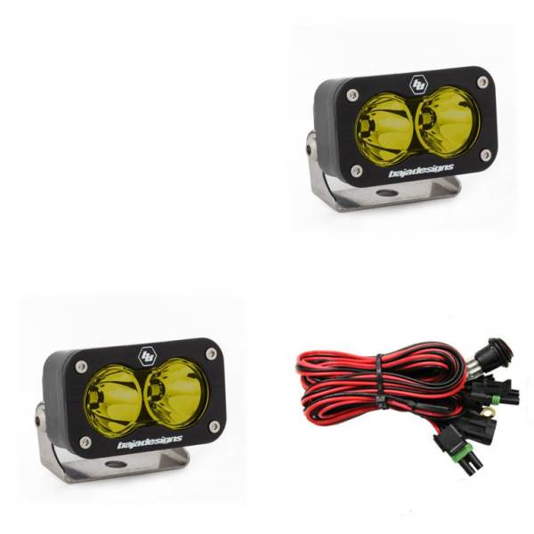 Baja Designs - LED Work Light Amber Lens Spot Pattern Pair S2 Sport Baja Designs