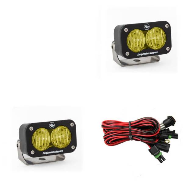 Baja Designs - LED Work Light Amber Lens Wide Cornering Pattern Pair S2 Sport Baja Designs