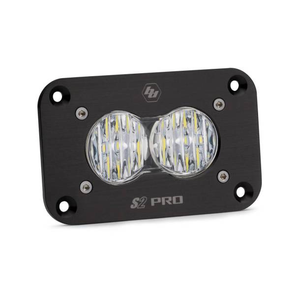 Baja Designs - LED Work Light Clear Lens Wide Cornering Pattern Flush Mount Each S2 Sport Baja Designs