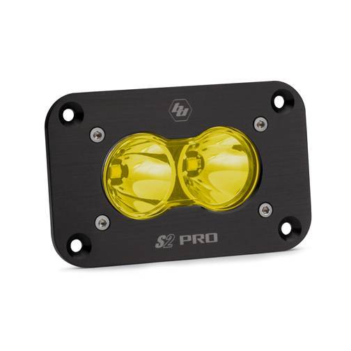 Baja Designs - LED Work Light Flush Mount Amber Lens Spot Pattern S2 Pro Baja Designs