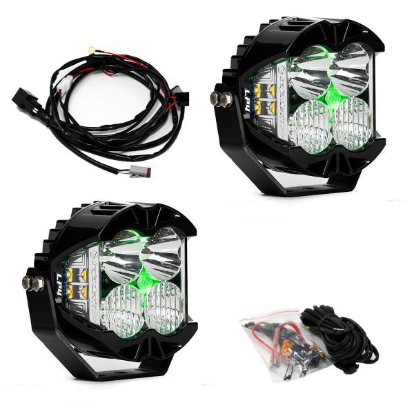 Baja Designs - LP4 Pro LED Auxiliary Light Pod Pair Light Pattern Driving/Combo Green Backlight Baja Designs