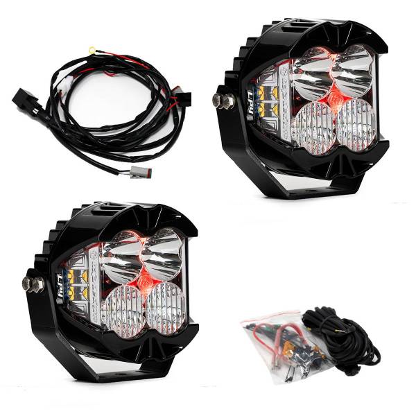 Baja Designs - LP4 Pro LED Auxiliary Light Pod Pair Light Pattern Driving/Combo Red Backlight Baja Designs