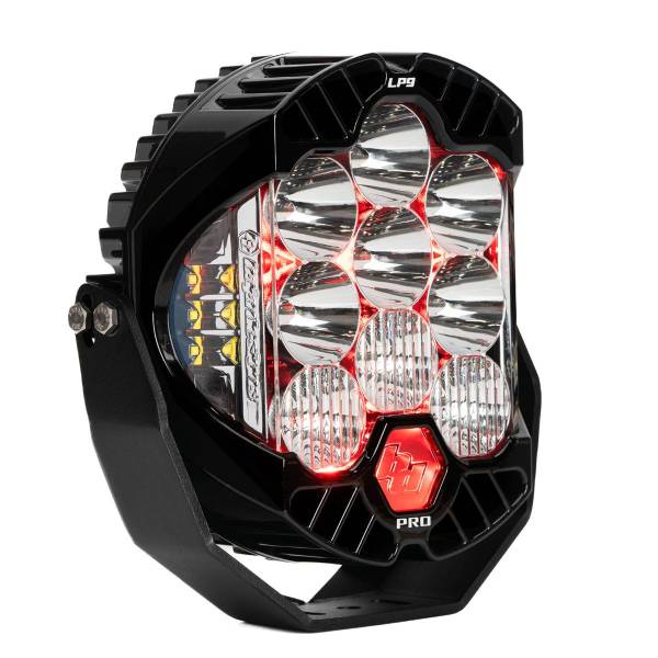 Baja Designs - LP9 Pro LED Auxiliary Light Pod Light Pattern Driving/Combo Red Backlight Clear Lens Baja Designs