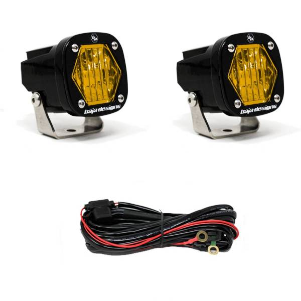 Baja Designs - S1 Amber Wide Cornering LED Light with Mounting Bracket Pair Baja Designs