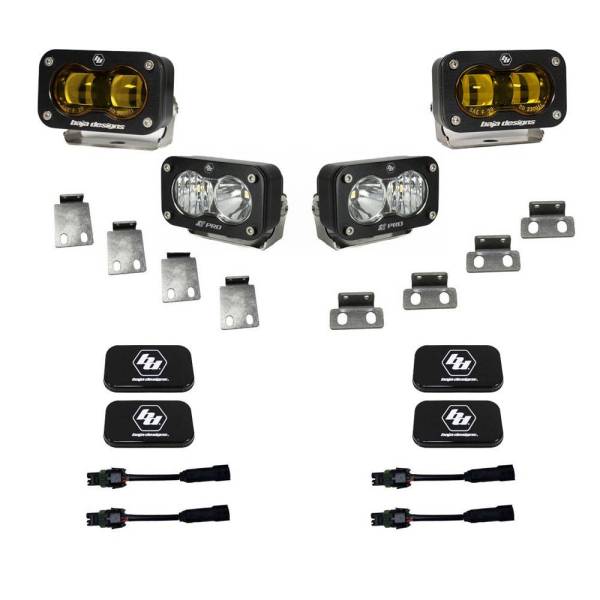 Baja Designs - S2 SAE Amber/S2 Pro Fog Pocket Kit Fits 21-On Ford Raptor Baja Designs