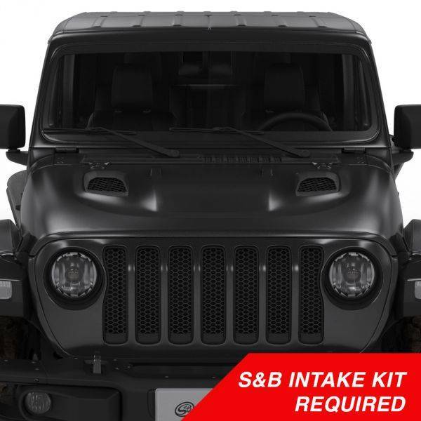 S&B - Air Hood Scoop System for 18-22 Wrangler JL Rubicon 2.0L, 3.6L, 20-22 Jeep Gladiator 3.6L S&B Intake Required