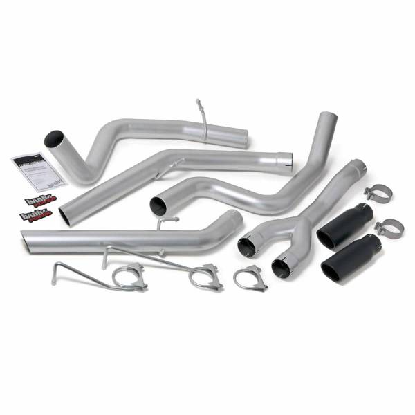 Banks Power - Monster Exhaust System DualRear Exit Black Round Tips 14-19 Ram 1500 3.0L EcoDiesel Banks Power