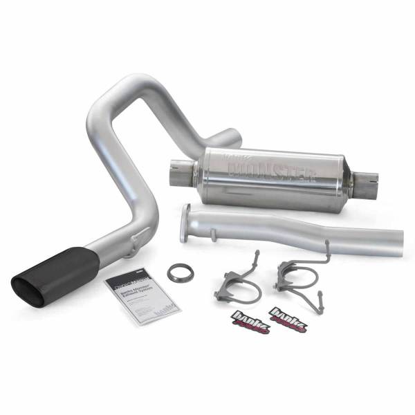 Banks Power - Monster Exhaust System Single Exit Black Ob Round Tip 07-14 Toyota 4.0 FJ Cruiser Banks Power