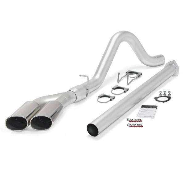 Banks Power - Monster Exhaust System Single Exit Dual Chrome Ob Round Tips 15 Ford Super Duty 6.7L Diesel Banks Power