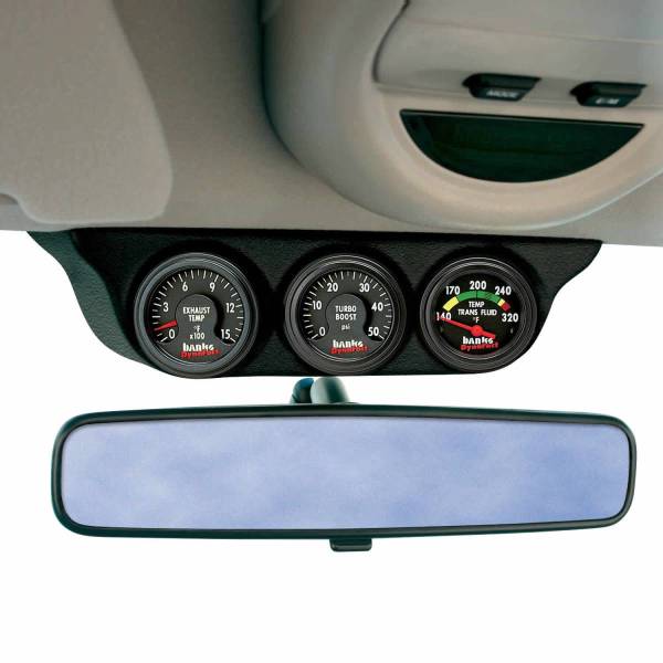 Banks Power - Overhead Console Pod 3 Gauges 2003-2007 Dodge Ram 1999-2007 Ford Super Duty Black Banks Power