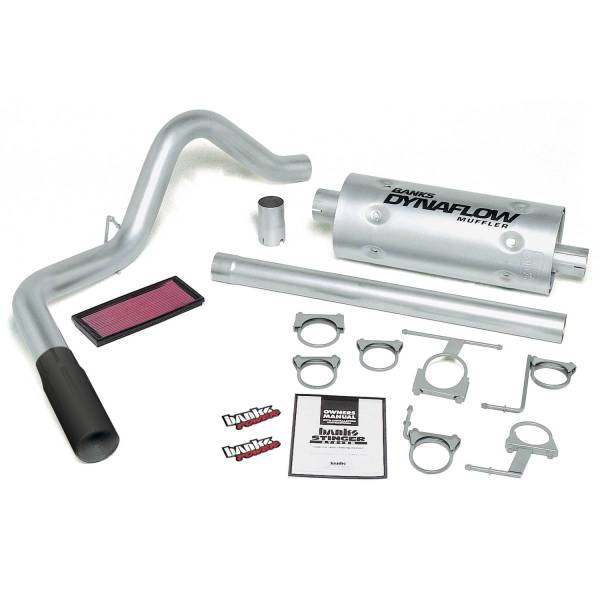 Banks Power - Stinger Bundle Power System W/Single Exit Exhaust Black Tip 96-97 Ford 460 EC/CC Banks Power