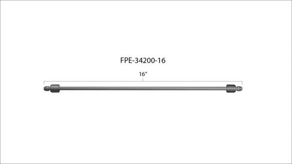 Fleece Performance - 16 Inch High Pressure Fuel Line 8mm x 3.5mm Line M14 x 1.5 Nuts Fleece Performance