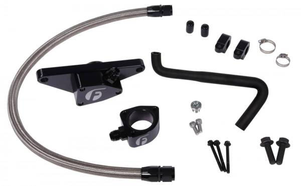 Fleece Performance - Cummins Coolant Bypass Kit 06-07 Auto Trans with Stainless Steel Braided Line Fleece Performance